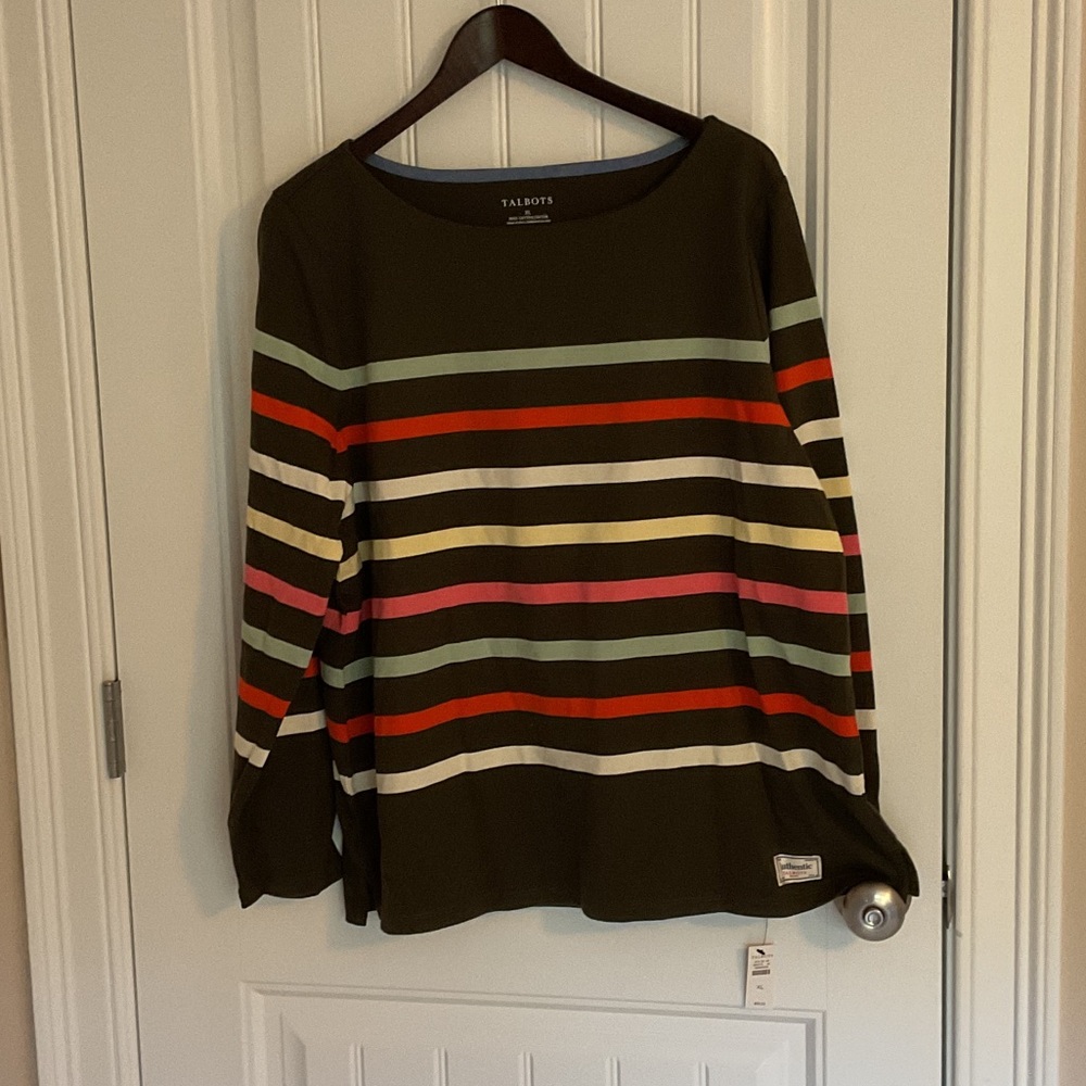Talbots Multicolor Striped Long Sleeve Top XL